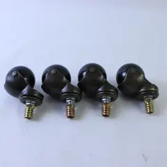 Set of 4 2 Inch Ball Caster Wheels Threaded Stem Bronze Finish