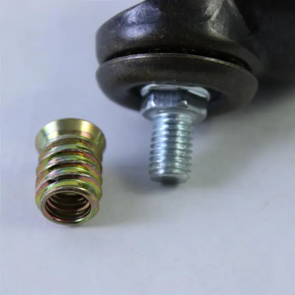 Set of 4 2 Inch Ball Caster Wheels Threaded Stem Bronze Finish