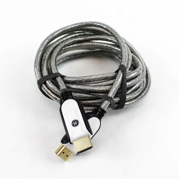 GE High Speed HDMI Cable 12in Silver Braided Nylon