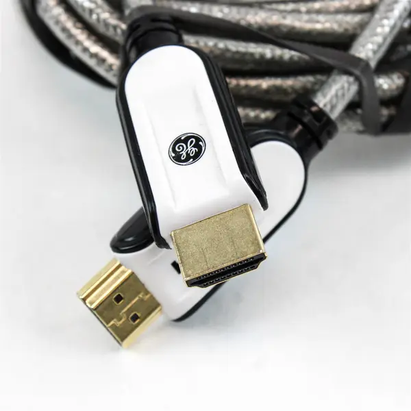 GE High Speed HDMI Cable 12in Silver Braided Nylon