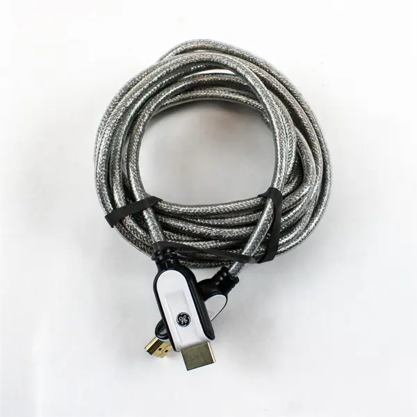 GE High Speed HDMI Cable 12in Silver Braided Nylon