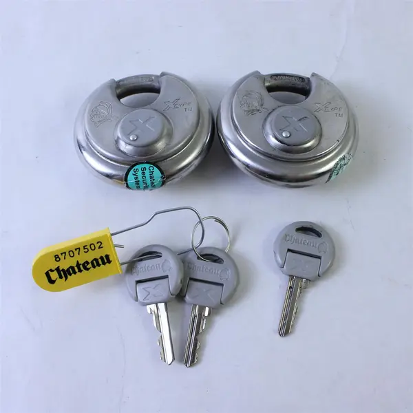 Lot of 2 Chateau C99X XType Stainless Steel Round Disc Locks