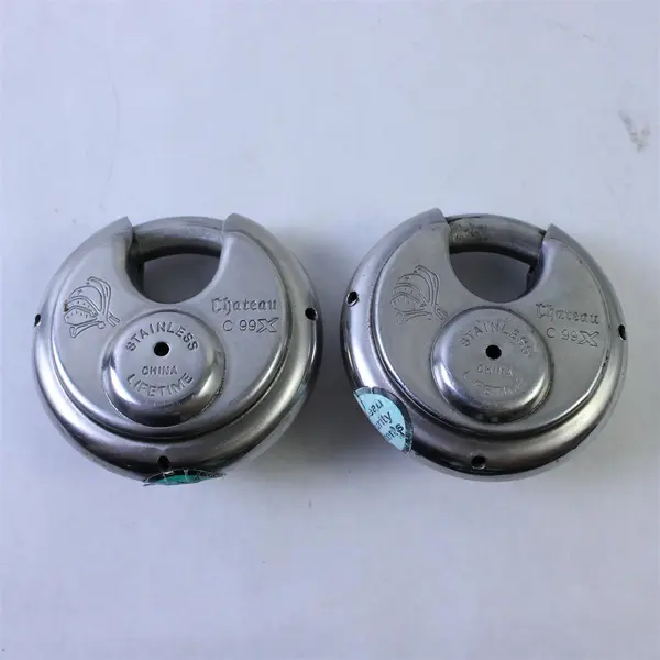 Lot of 2 Chateau C99X XType Stainless Steel Round Disc Locks