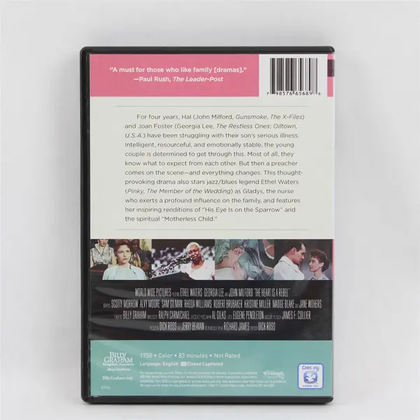 Billy Graham Presents The Heart Is a Rebel DVD 1958 Drama