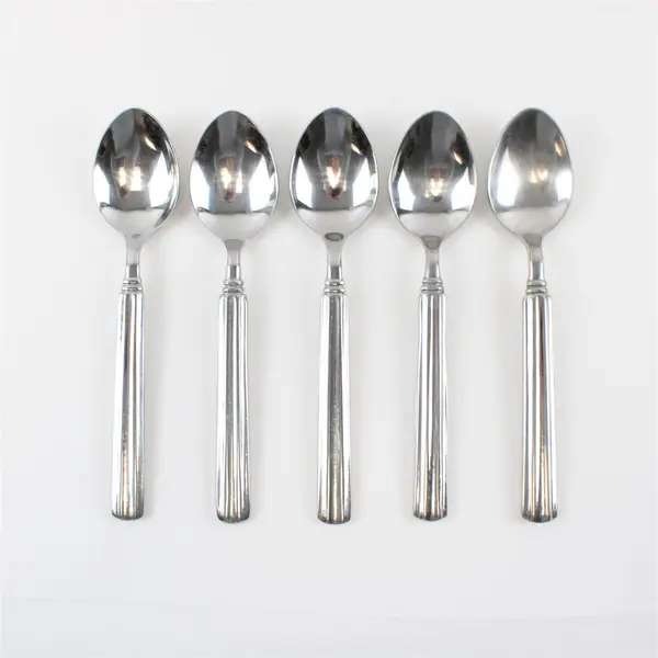 Lot of Five Stainless Gibson  Place/Oval Spoons in the Pattern Sidewalk Cafe