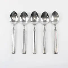 Lot of Five Stainless Gibson  Place/Oval Spoons in the Pattern Sidewalk Cafe