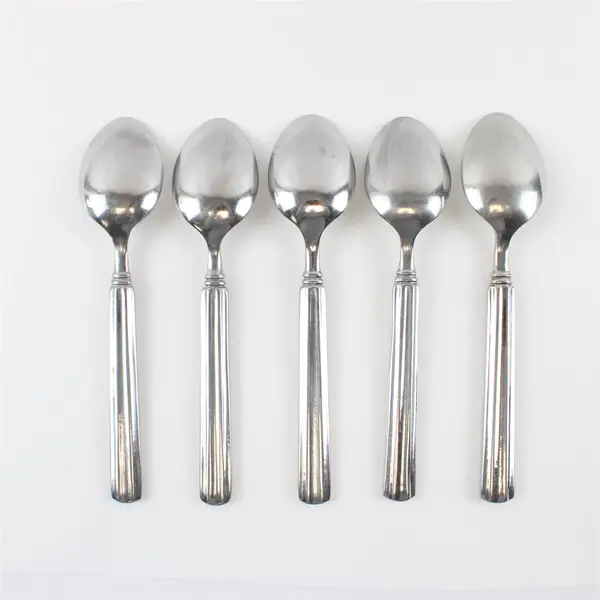 Lot of Five Stainless Gibson  Place/Oval Spoons in the Pattern Sidewalk Cafe