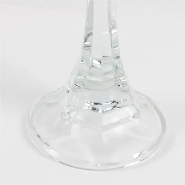 Set of 2 Clear Glass Faceted Hexagonal Candlestick Holders 7.5"