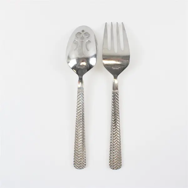 Stainless Pierced Tablespoon and Serving Fork From Cuisinart in Sea Island 