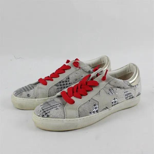 Steve Madden Philosophy Womens Fashion Sneakers Gray Black Red Laces 8.5M