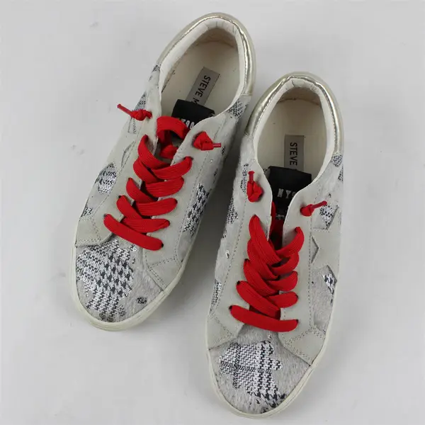 Steve Madden Philosophy Womens Fashion Sneakers Gray Black Red Laces 8.5M