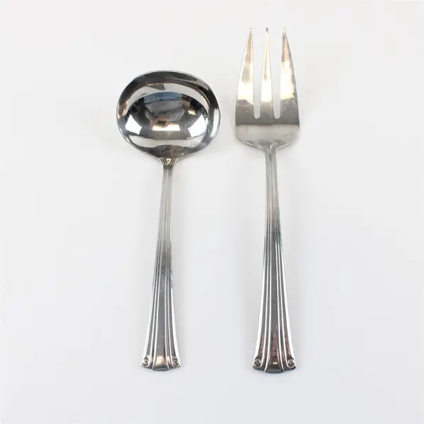 18/10 Stainless Serving Fork and Ladle in Pattern Maria Lucia by Reed and Barton