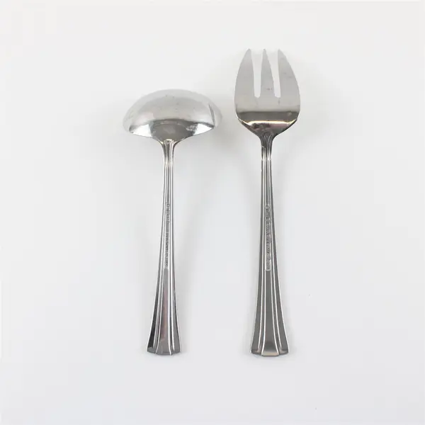 18/10 Stainless Serving Fork and Ladle in Pattern Maria Lucia by Reed and Barton