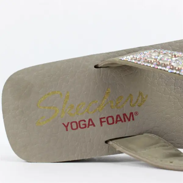 Skechers Yoga Foam Bedazzled Taupe Platform Sandals Women's Est 9.5