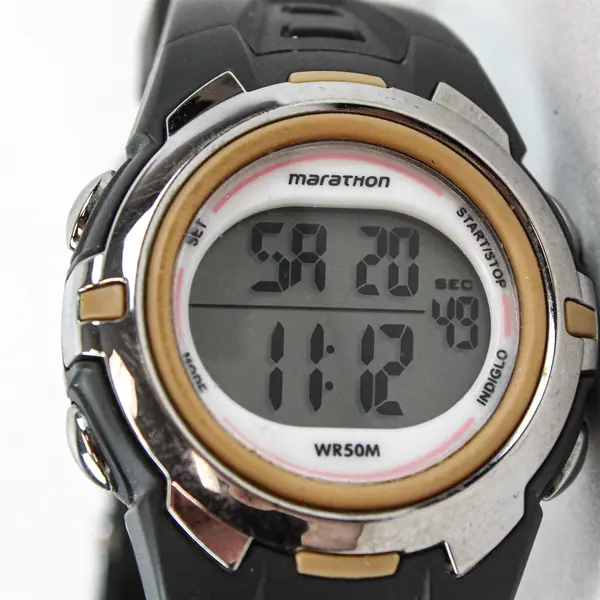 Timex Marathon T5K360 Digital Sports Watch Gray Band WR 50M WORKS