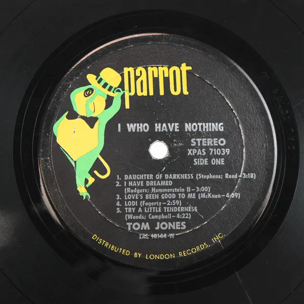 Tom Jones I Who Have Nothing Parrot 12" Vinyl LP Record