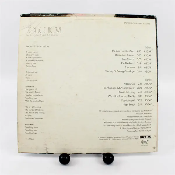 Anita Kerr TOUCHLOVE Featuring The Piano of Anita Kerr Dot Records LP