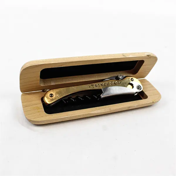 Trinchero Estates Gold Corkscrew Wine Opener With Wooden Case