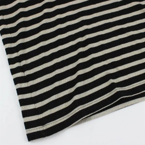 Cupcakes and Cashmere Sparkly Black and Gold Striped Turtleneck Top Women's Med
