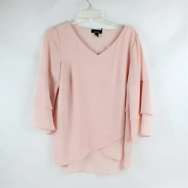 Alyx Pale Pink 3/4 Butterfly Sleeve V-Neck Top Women's Medium