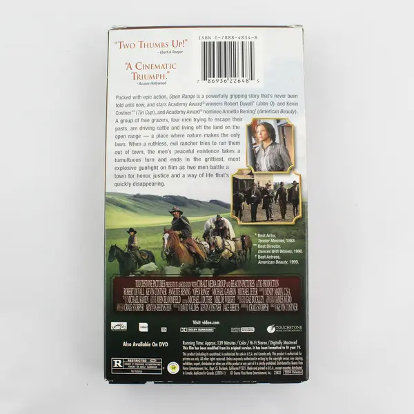 Open Range VHS 2004 Release feat. Robert Duvall Kevin Costner Annette Bening