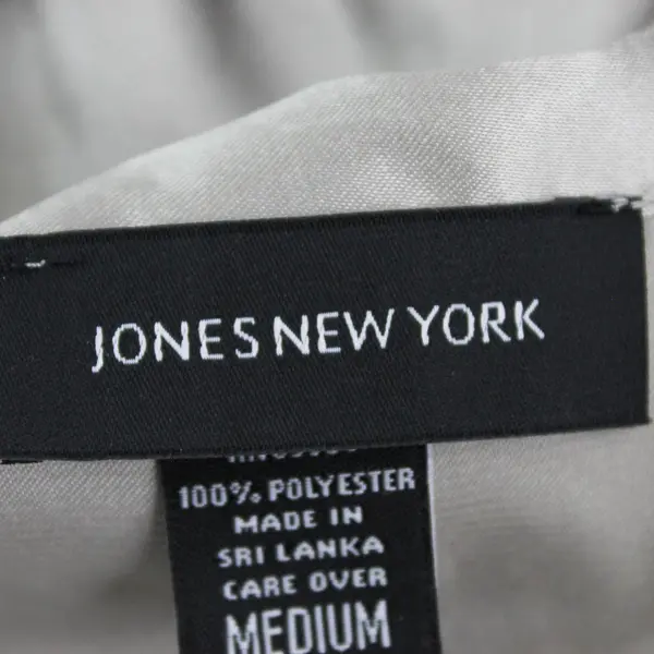 Jones New York Beige-Gray Button-Front Satin Mini Dress Women's Medium