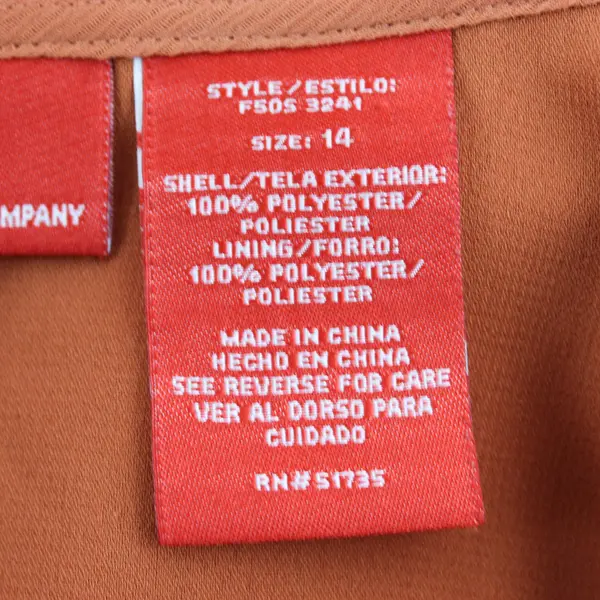Oscar De La Renta Burnt Orange Ruffled V-Neck Blouse Women's Size 14