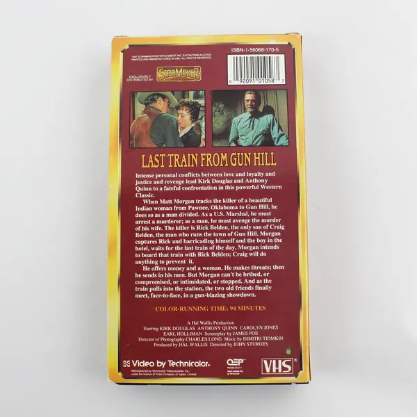 Last Train From Gun Hill VHS Kirk Douglas Anthony Quinn 1958 