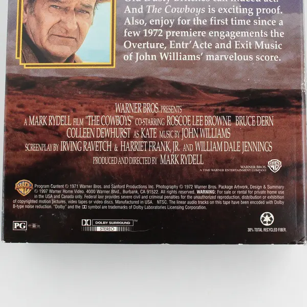The Cowboys A Mark Rydell Film VHS Warner Bros Westerns John Wayne 1997
