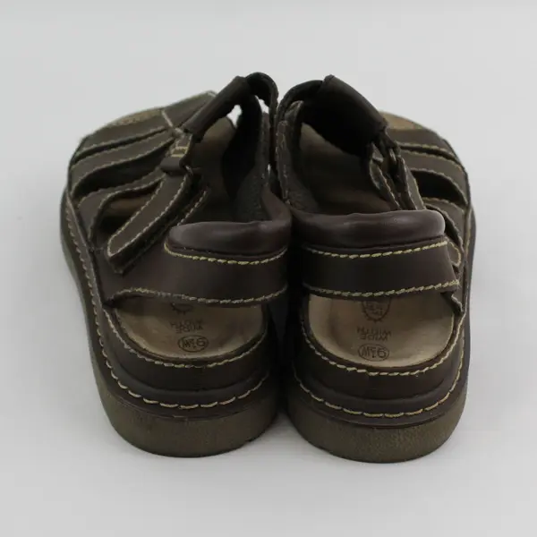 VTG Y2K Lower East Side Wmns 9.5W Brown Faux Leather Chunky Platform Sandals 