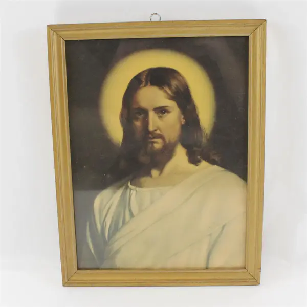 Vintage Framed Jesus Christ Print - Gold Framed - 10"x13"