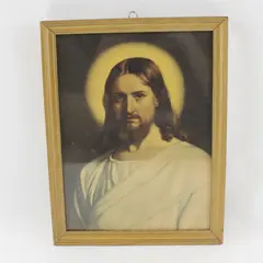 Vintage Framed Jesus Christ Print - Gold Framed - 10"x13"