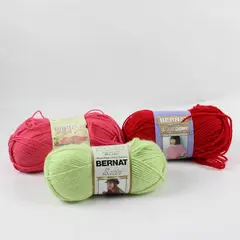 Lot of 3 Vintage Bernat Yarn Lot - Softee Baby, Softee Chunky, and Satin 