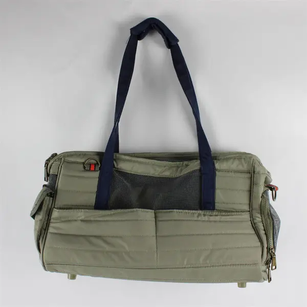 Soft Sided Pet Carrier Olive Green w/Shoulder Strap & 2 Handles