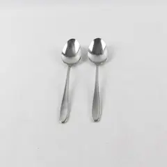 Lot of 2 WMF Flatware Artisan Stainless Steel Oval Soup Spoons 7.5"