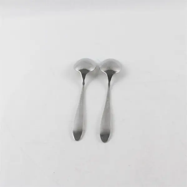 Lot of 2 WMF Flatware Artisan Stainless Steel Oval Soup Spoons 7.5"