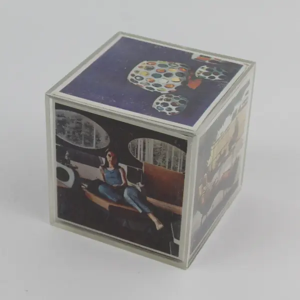  Vintage Acrylic Photo Cube Block Frame 1970's Holds 6 Pictures Original Inserts