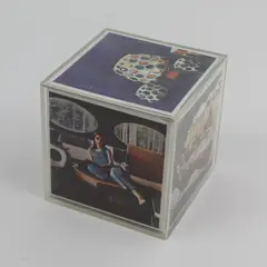  Vintage Acrylic Photo Cube Block Frame 1970's Holds 6 Pictures Original Inserts
