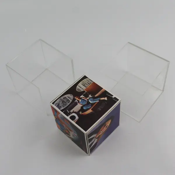  Vintage Acrylic Photo Cube Block Frame 1970's Holds 6 Pictures Original Inserts