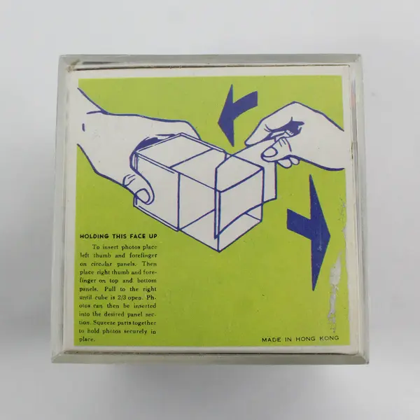  Vintage Acrylic Photo Cube Block Frame 1970's Holds 6 Pictures Original Inserts