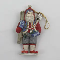 Vintage Midwest Importers Scanda Claus Holding Dala Horse Ornament 4" Santa