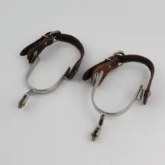 Vintage Colorado Saddlery Western Spurs with Brown Leather Strap