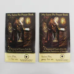 Lot Of 2 My Saint Pio Prayer Books Touched Relic Cloth on Cover Paperback