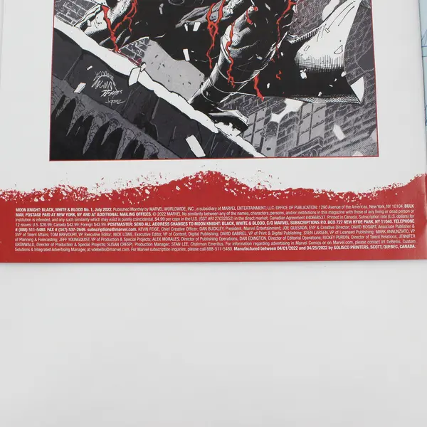 Moon Knight Black White & Blood #1 Marvel 2022 Comic Book