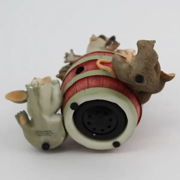 2004 Fitz and Floyd Charming Tails Our Friendship Is A Barrel Of Laughs Figurine