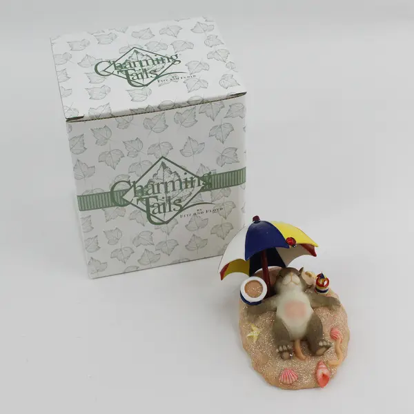 Charming Tails Fitz & Floyd You Sizzle Sunbathing Mouse 83/115 Resin Figurine