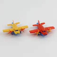 Lot of 2 Vintage Bruder Turbo Prop Kazoo Plastic Airplane Whistle Toy  