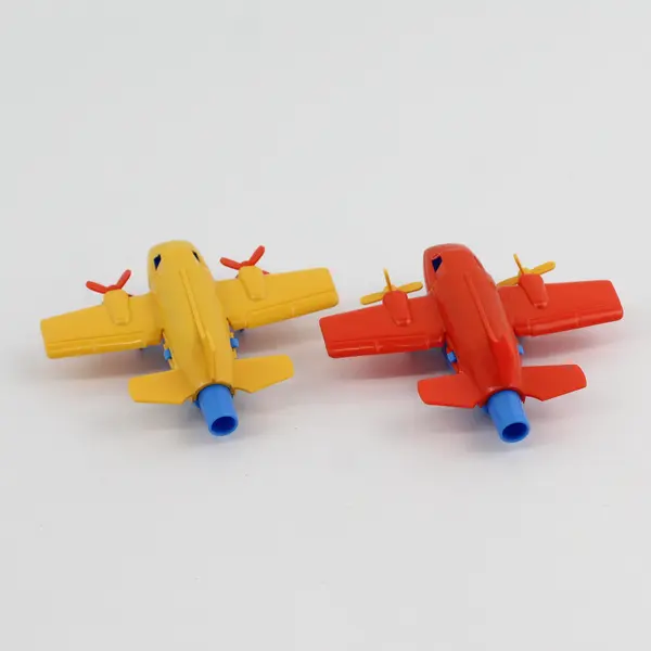 Lot of 2 Vintage Bruder Turbo Prop Kazoo Plastic Airplane Whistle Toy  