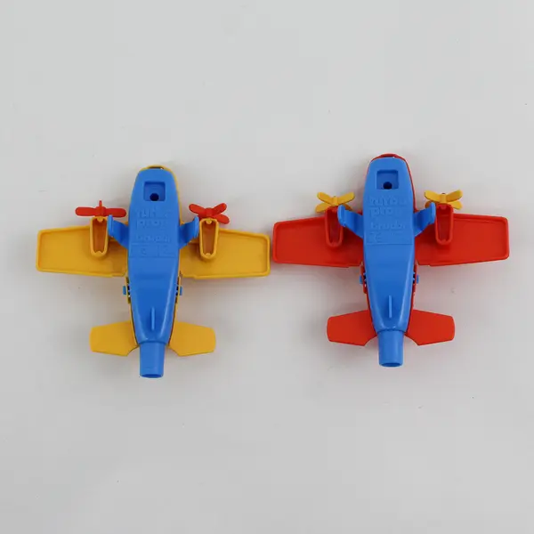 Lot of 2 Vintage Bruder Turbo Prop Kazoo Plastic Airplane Whistle Toy  