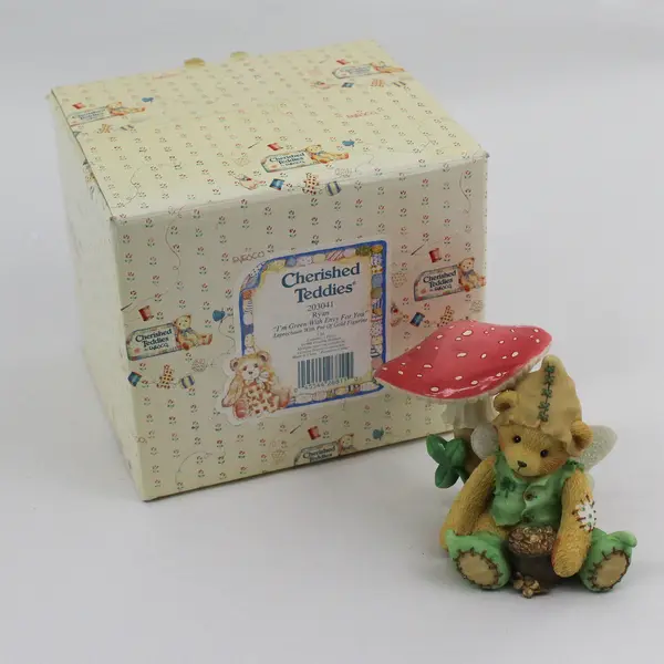 1996 Cherished Teddies By Enesco Ryan "I'm Green With Envy For You" 203041